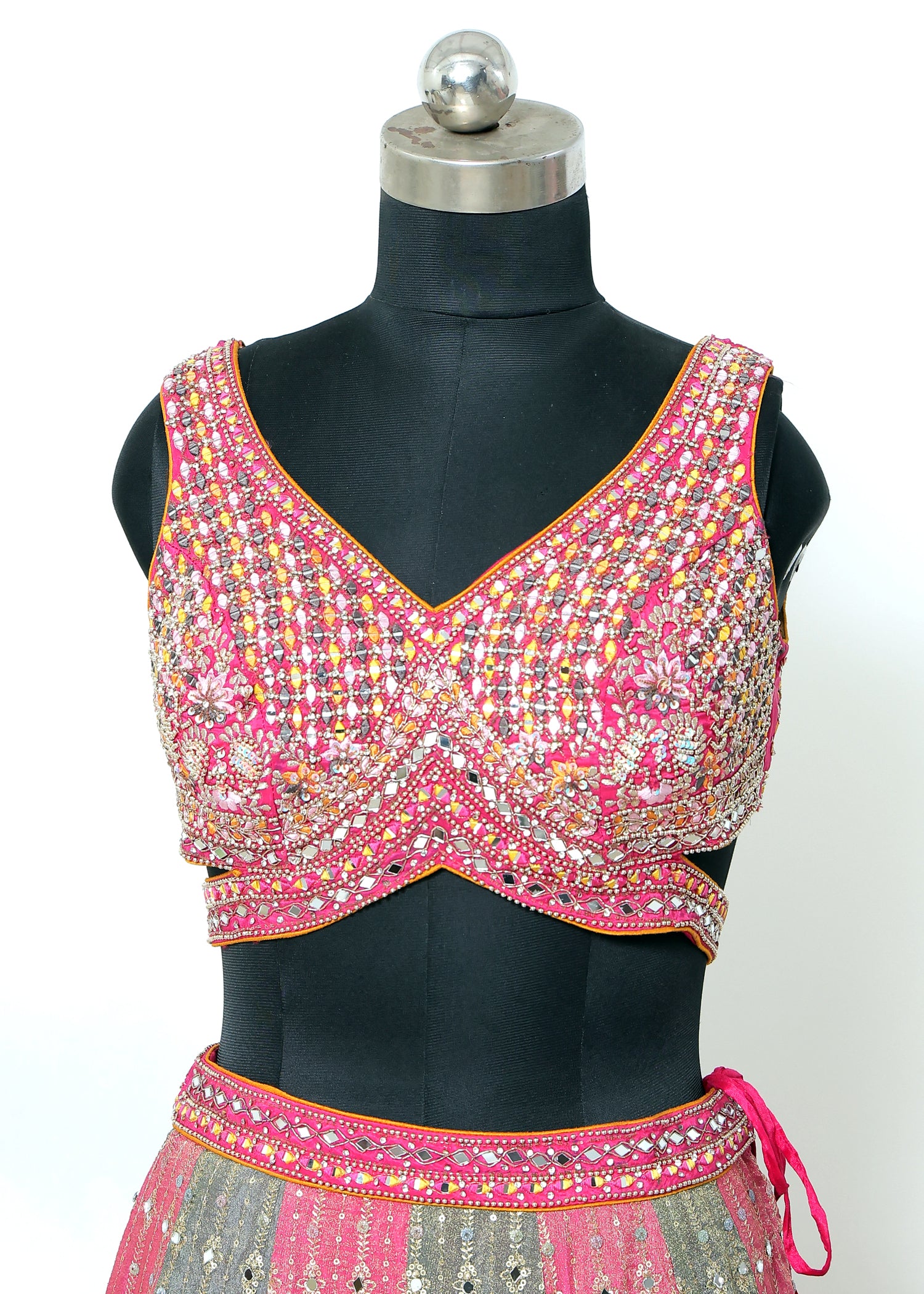 Pink & Green Ombre Embroidered Lehenga Choli | Designer Party Wear Outfit