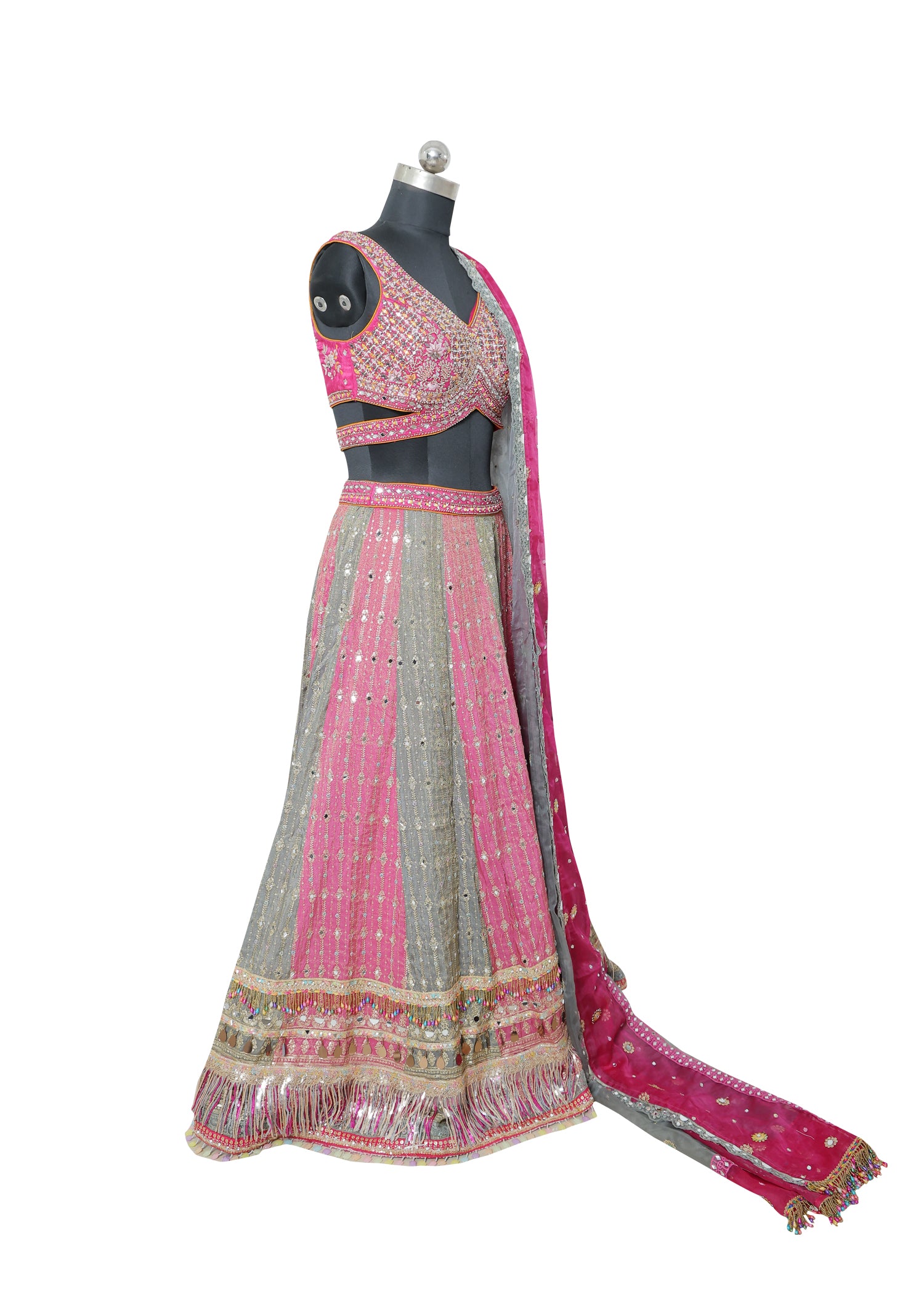 Pink & Green Ombre Embroidered Lehenga Choli | Designer Party Wear Outfit