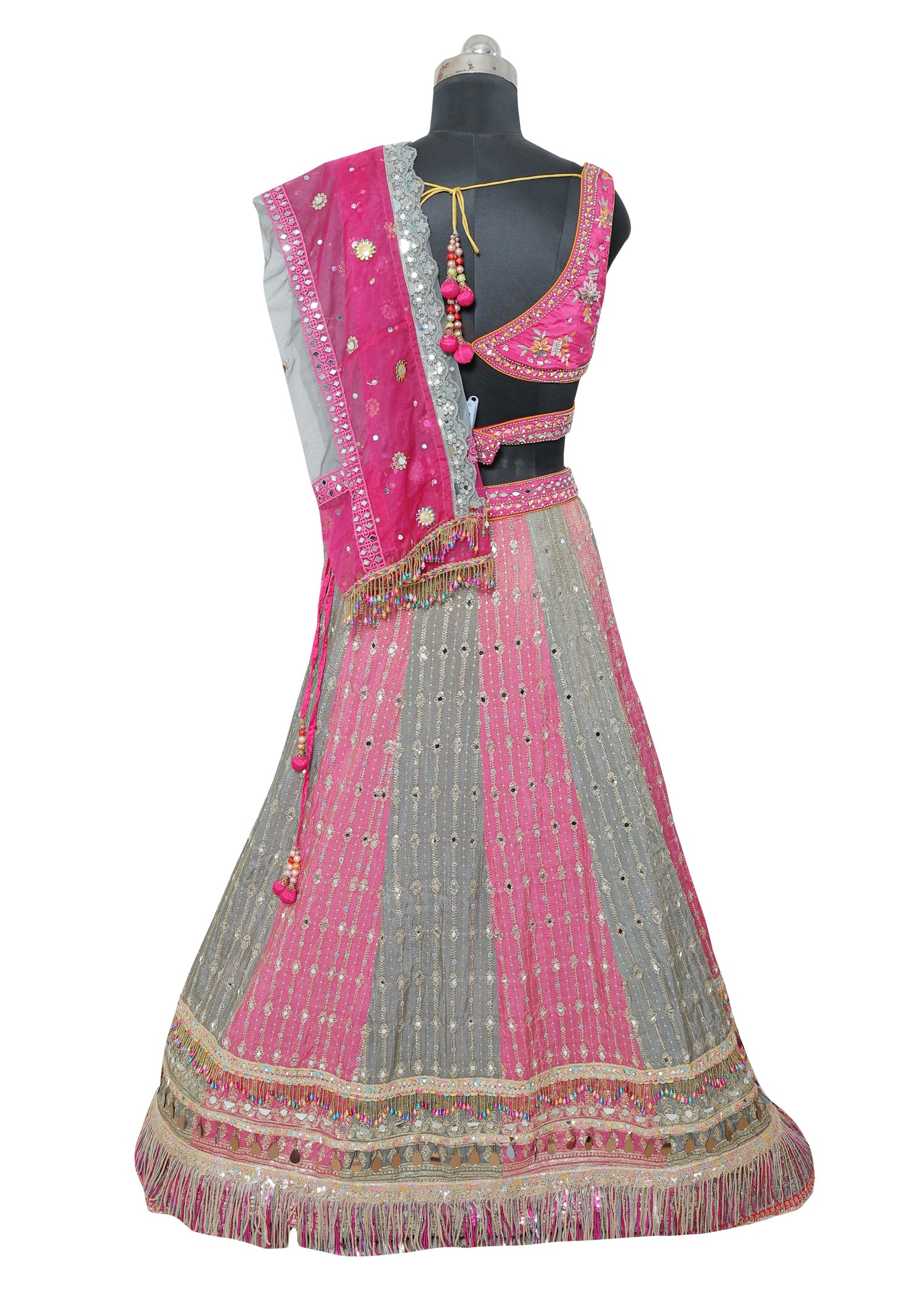 Pink & Green Ombre Embroidered Lehenga Choli | Designer Party Wear Outfit