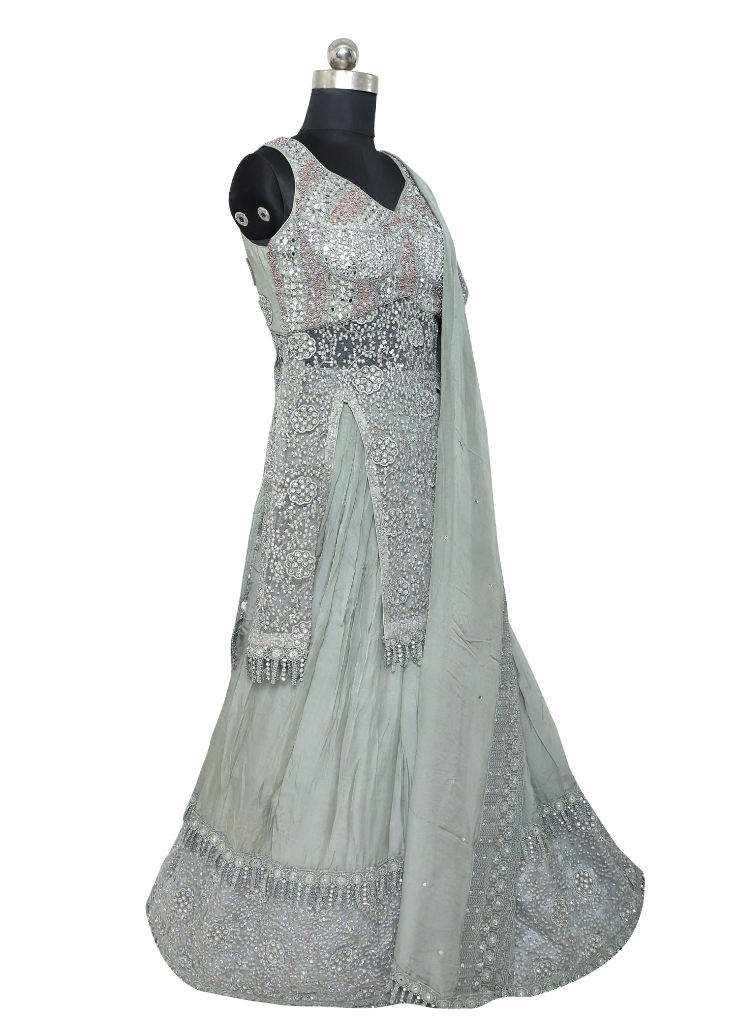 Mint Green Embroidered Anarkali Gown | Premium Designer Party Wear