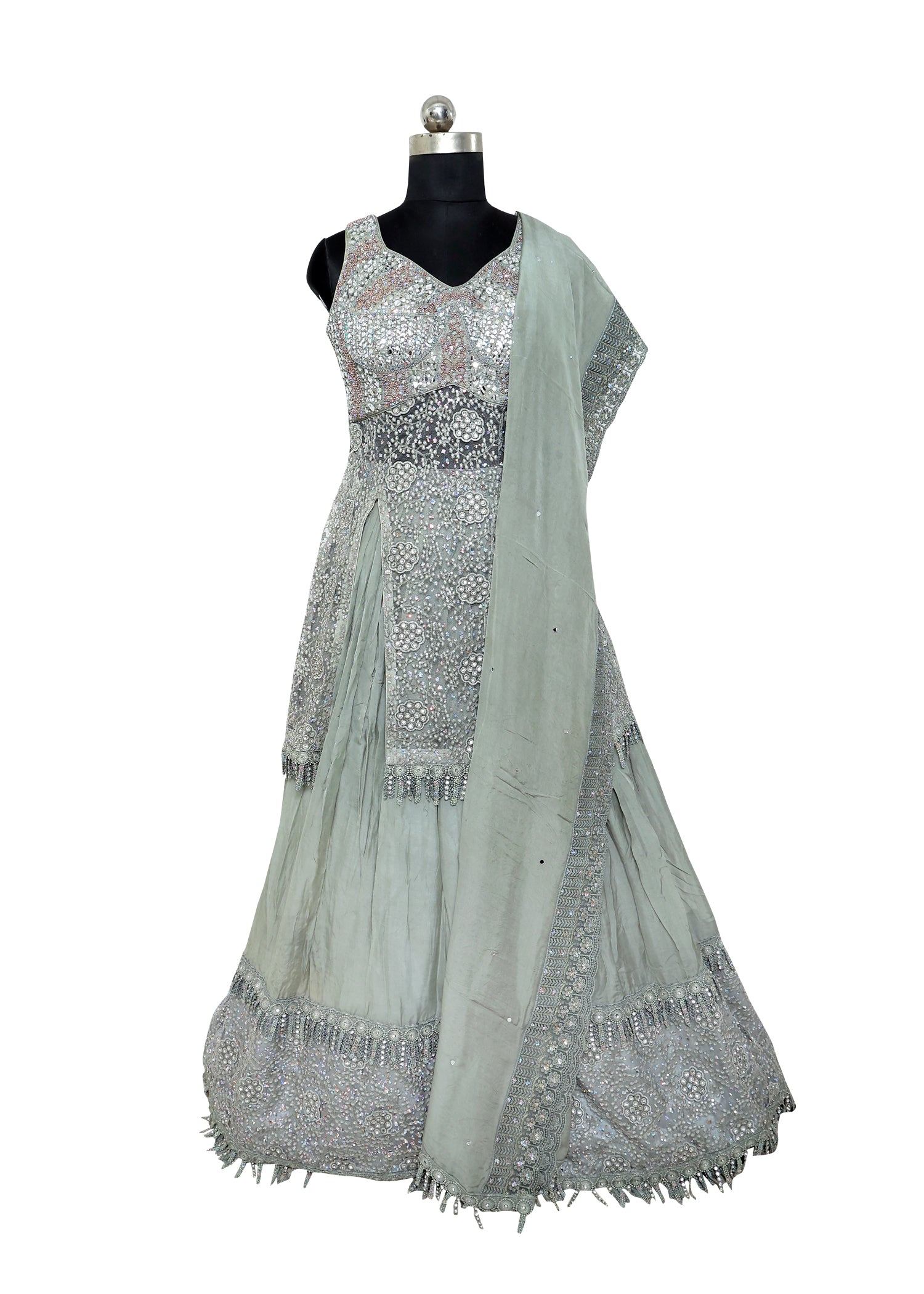 Mint Green Embroidered Anarkali Gown | Premium Designer Party Wear